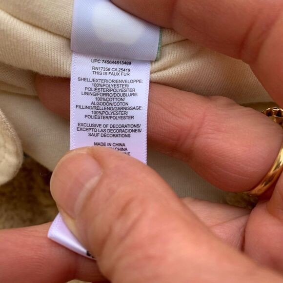 Cat & Jack grey fuzzy hooded with ears jacket, full zipper, adorable, 0-3 mon. - Picture 8 of 8